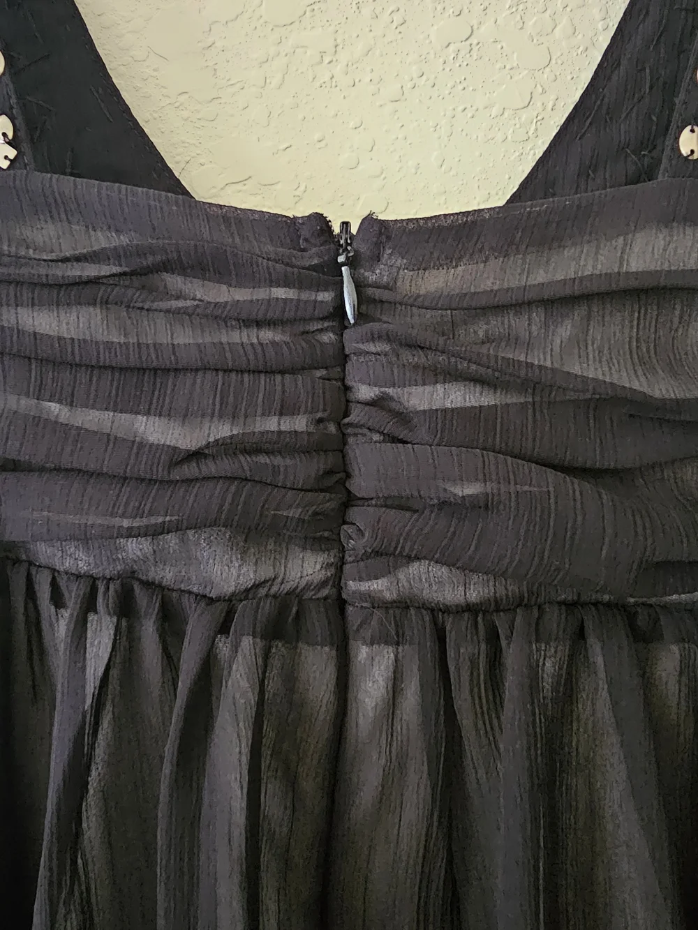 Forever 21 Black Mini Dress with Pink Beaded Bodice